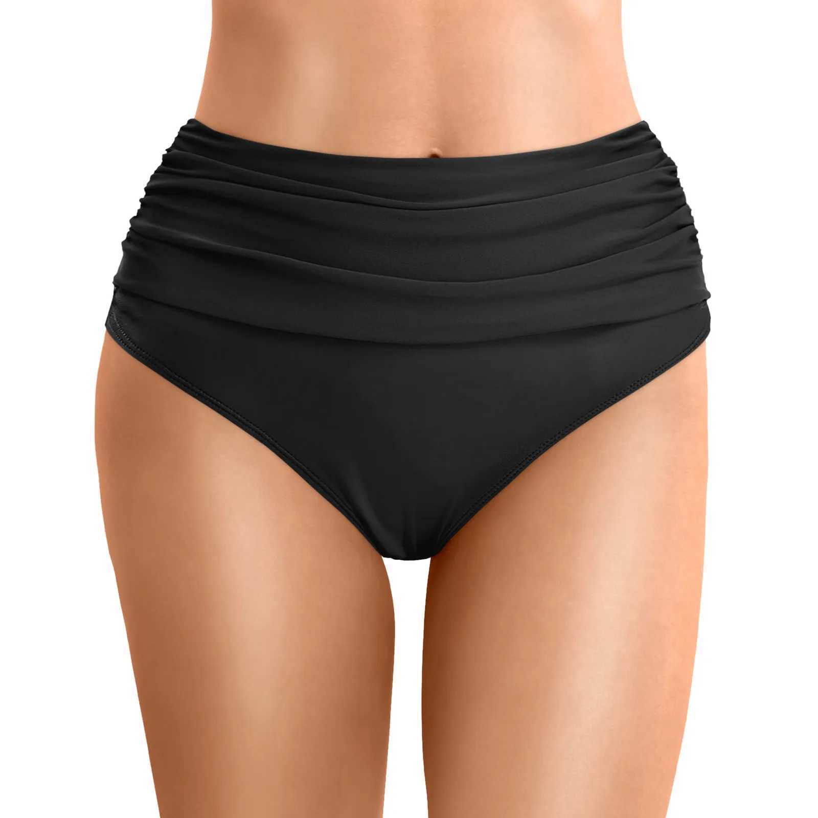 swimsuit women 2024 Women Plus Size High Waist Bikini Bottoms Swim Bris Beach Shorts Ruched Bottom High swimsuit womenXJ250315