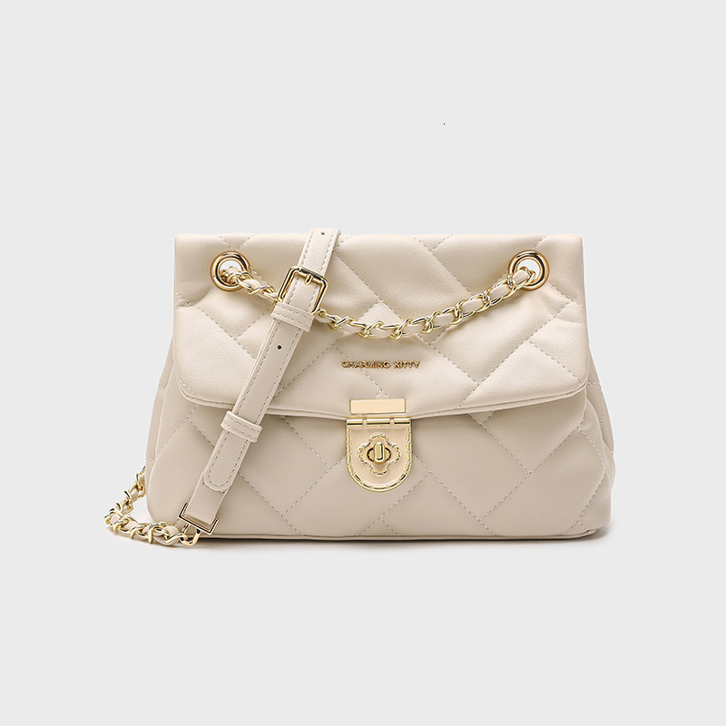 Bag For Women 2024 New Chain Niche Women's Diamond Grid Crossbody Armpit Single Shoulder High-End Feeling Light Luxury Small Square Bag