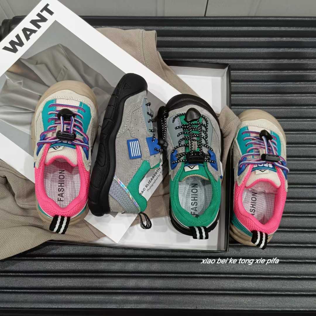 Athletic Outdoor Childrens shoes personalized boys casual outdoor anti kick leather hiking shoes 2025 autumn new girls running sports shoesY250314OPUW