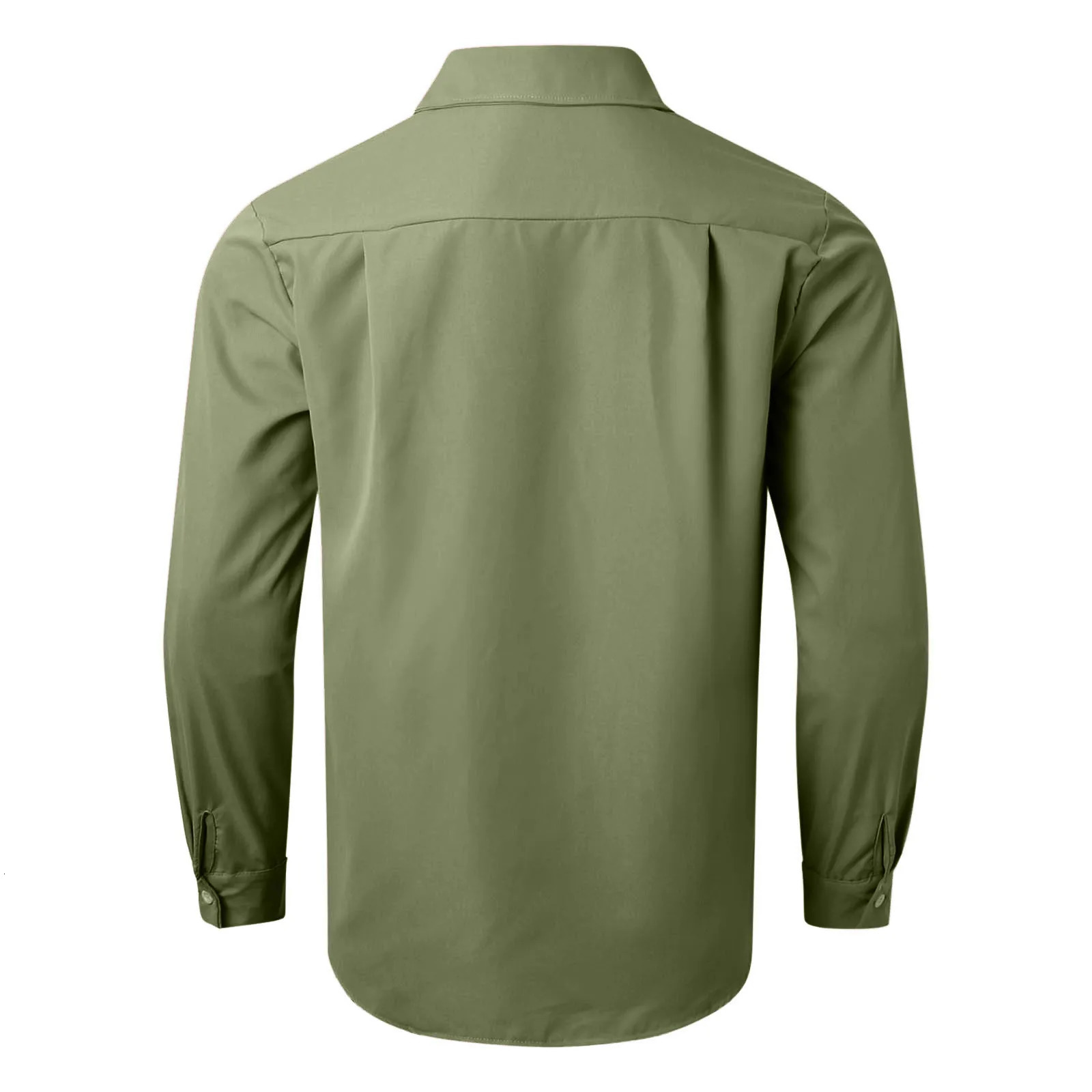 Solid Color Men Long Sleeve Shirt Tops Fashion Casual Comfortable Button Down Pocket Shirt Autumn Formal Men Shirts 250314