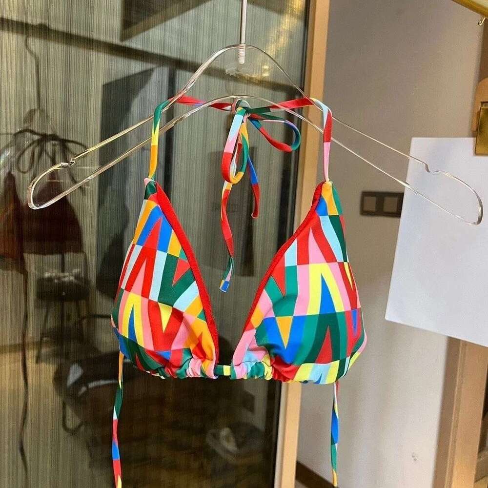 Women's bikini print swimsuit, luxury brand design, sexy swimsuit, tankini, women's beachwear, summer 2025, 2-piece set