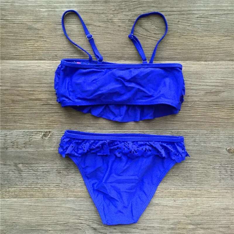 Girls' two-piece swimsuit, bikini, two-piece set, plain weave, friendship, tankini, children and teenagers