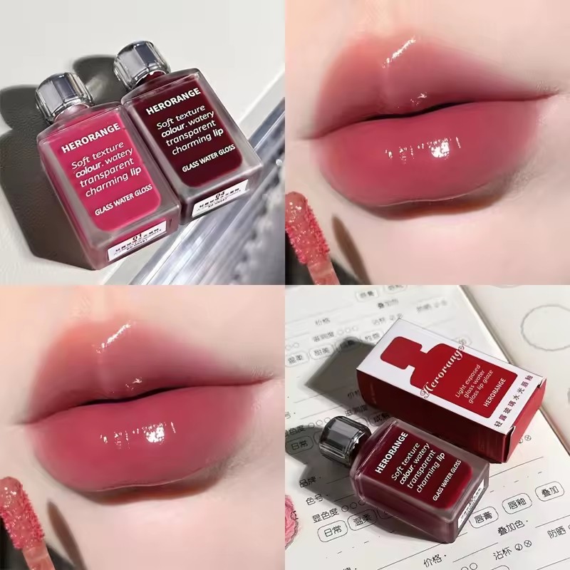 Black Mirror Water Light Lip Glaze High Gloss Moisturizing Long Lasting No Fading Liquid Lipstick Sexy Red Lips Makeup Cosmetics