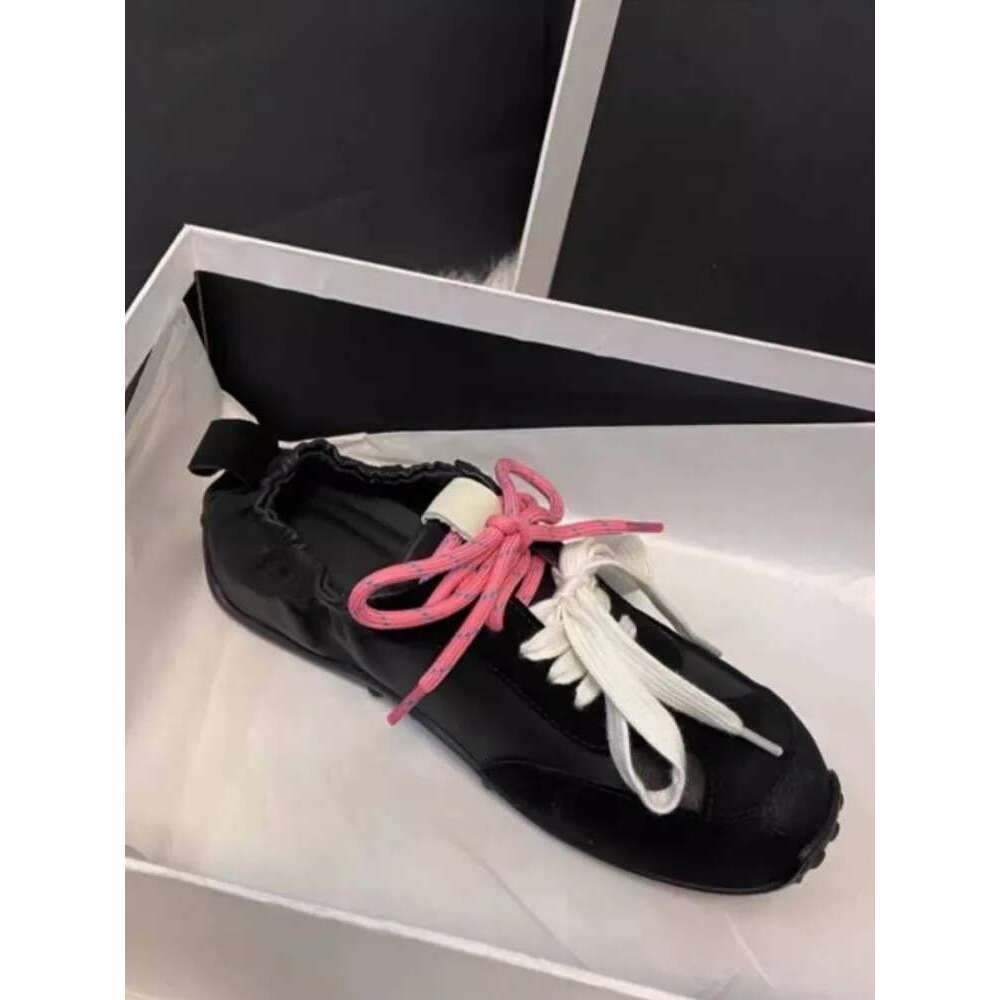 Vintage Genuine Leather Pumps New Designer Lace Up Spring Casual Low Cut Round Toe Breathable Soft Sole Walking Shoes