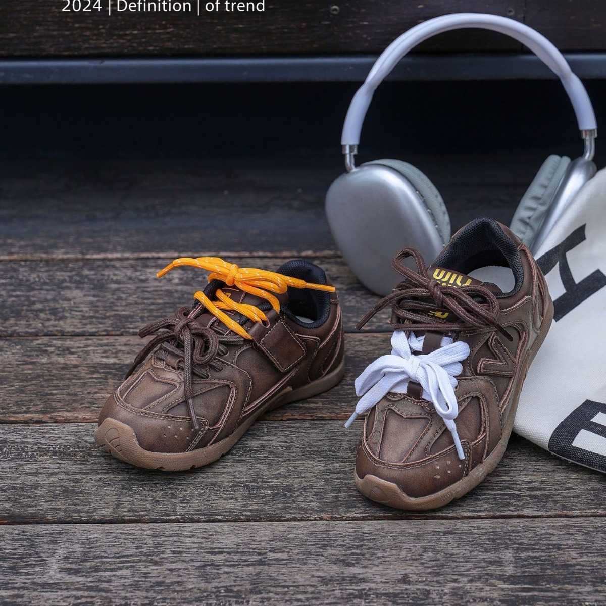 Athletic Outdoor Childrens shoes Q33179 boys double shoelaces AB German training shoes 2025 autumn and winter version girls two cotton sports board sh
