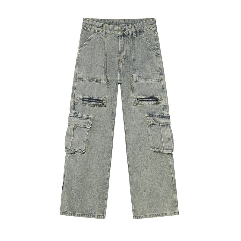 MTLCLOTHES Men's Wear | 2024 Spring New Product Pi Shuai Zipper Design Multi Pocket Work Jeans