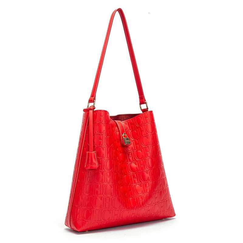 Lock Accessories Pure Colour Simple Design Classic Shoulder Bag Letter Print Large Capacity Ladies Handbag