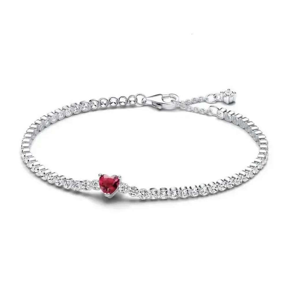 2024 Hot New 925 Sterling Silver Classic Heart Star Tennis Bracelet Suitable For Women DIY Fine Jewelry Special Gift