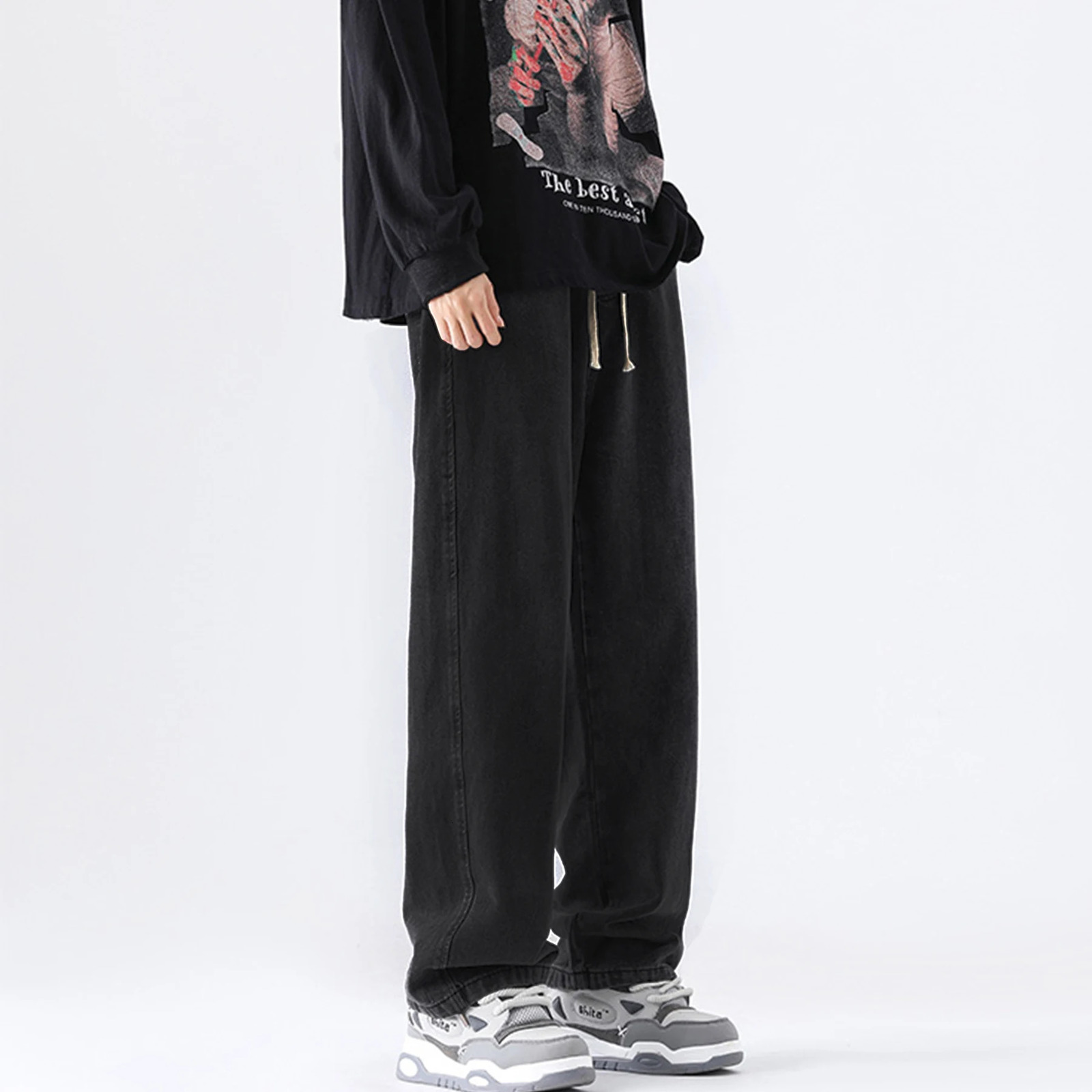 M-5XL teenage jeans slim and loose suitable for casual and casual sports pants straight leg fashionable jeans 250312