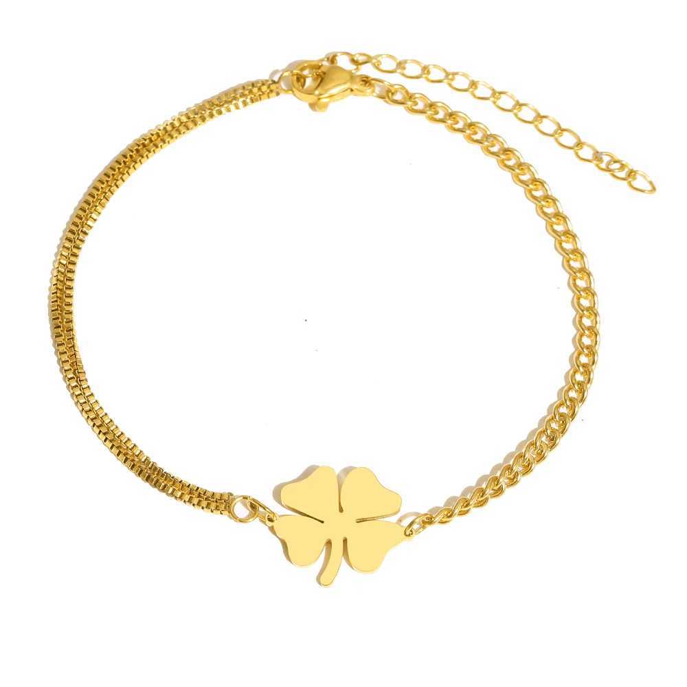 Stainless Steel Bracelet Classic Lucky S Pendant Hip Hop Bracelet Womens Jewelry Non Fading High Quality Daily WearXJ250315