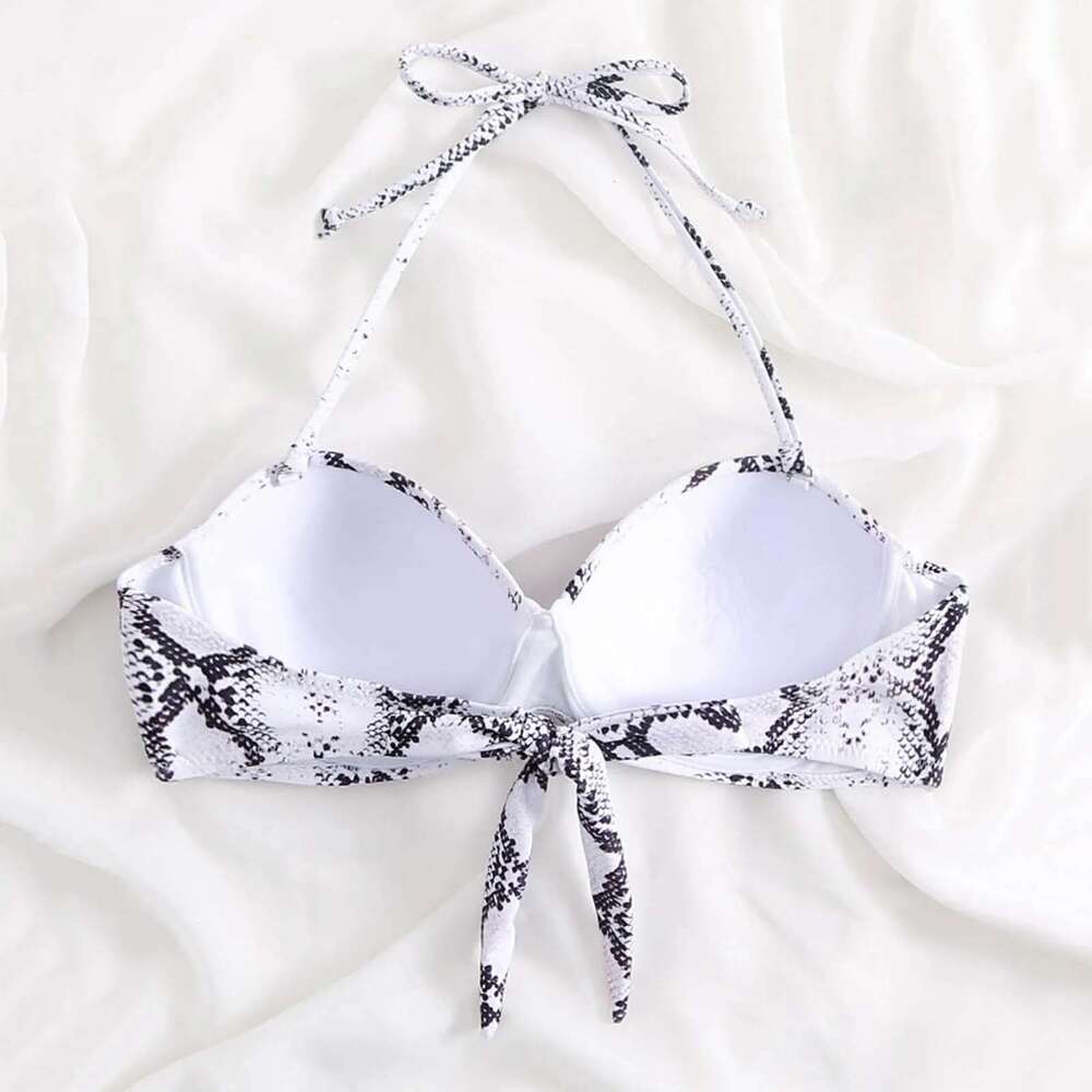 Swimsuit 2025 Fashion Women's Bikini Top with Bow Frame Swimsuit Hot Selling Solid/Flower Folded Swimsuit Top