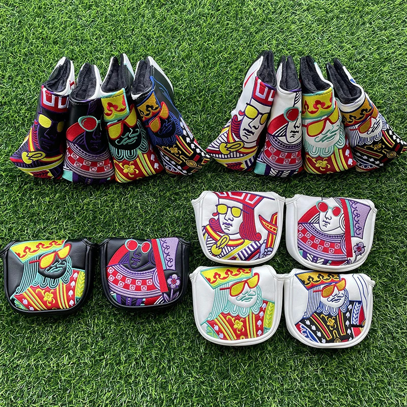 Kings and queens and knights Golf Club Wood Headcovers Driver Fairway Woods Hybrid Cover Pographing in kind fast delivery 250314