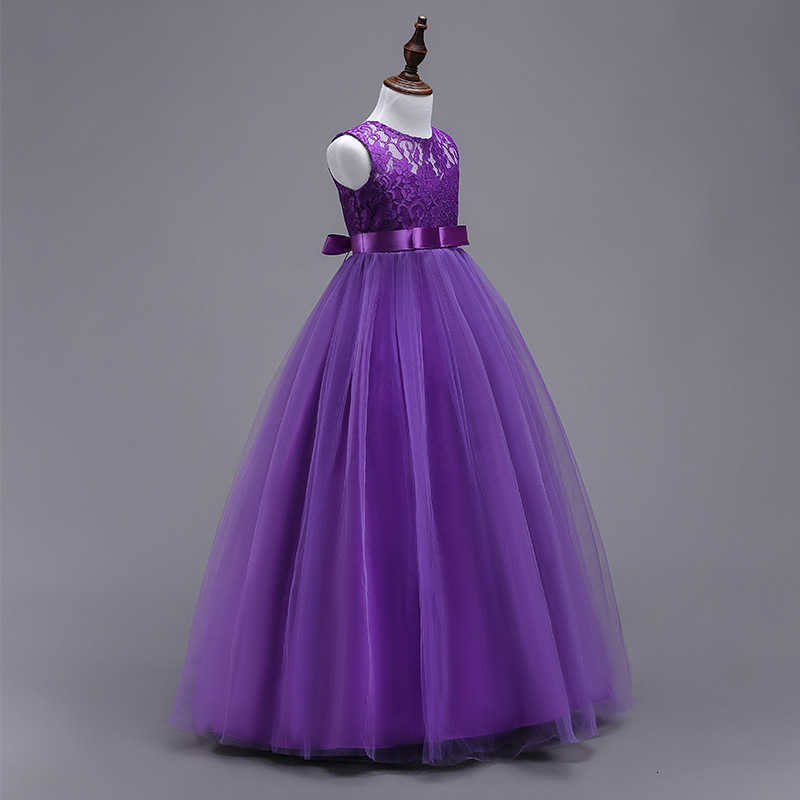 Girl's Dresses New children's dress Princess Dress middle-aged children's wedding dress long puffy dress girl Lace Princess Dress