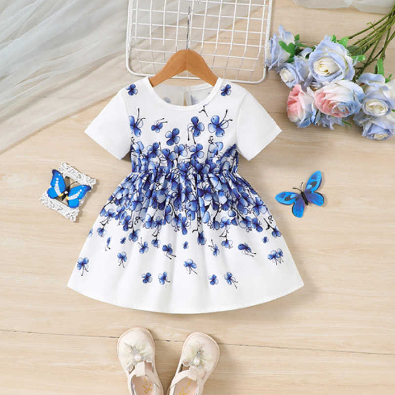 Girl's Dresses Children's clothing summer new rural style girls' dress cute baby girl short sleeved flower children's princess dre
