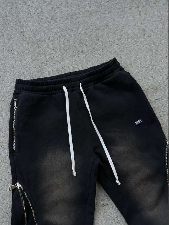 Streetwear Baggy Casual Y2k Retro Zipper Decoration Sweatpants Pants Men Women Haruku Hip Hop Letter Jogging Trousers