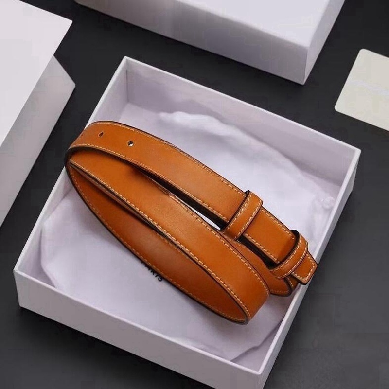 Designer belt luxury belts for women ceinture golden bronze smooth buckle narrow genuine leather daily outfit womens belt skinny fashion men Buckle waistband