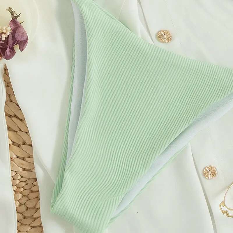 11 colors women's sexy simple solid suspender bikini swimsuit high waisted lace up beach swimsuit special pit striped fabric 2024