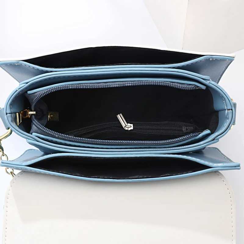 Fashion cross body bag with bandwidth straps square flap design bag with polyester lining casual shoulder bag Y250315
