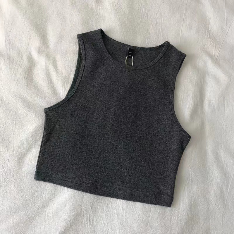 Wind Small Vest High Waisted Slimming Elastic Short Sleeveless Undershirt Women's Summer