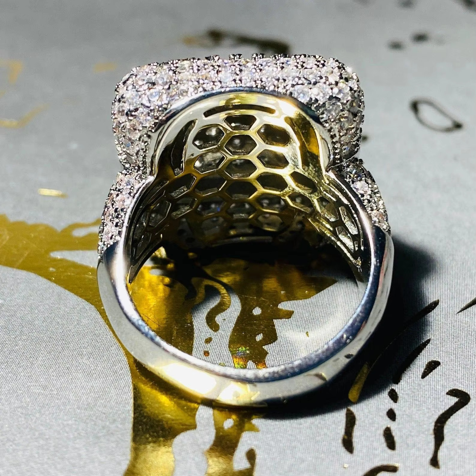 Luxury Style High End Jewelry Buss Down 925 Silver VVS Moissanite Diamond Mans Ring for Sale