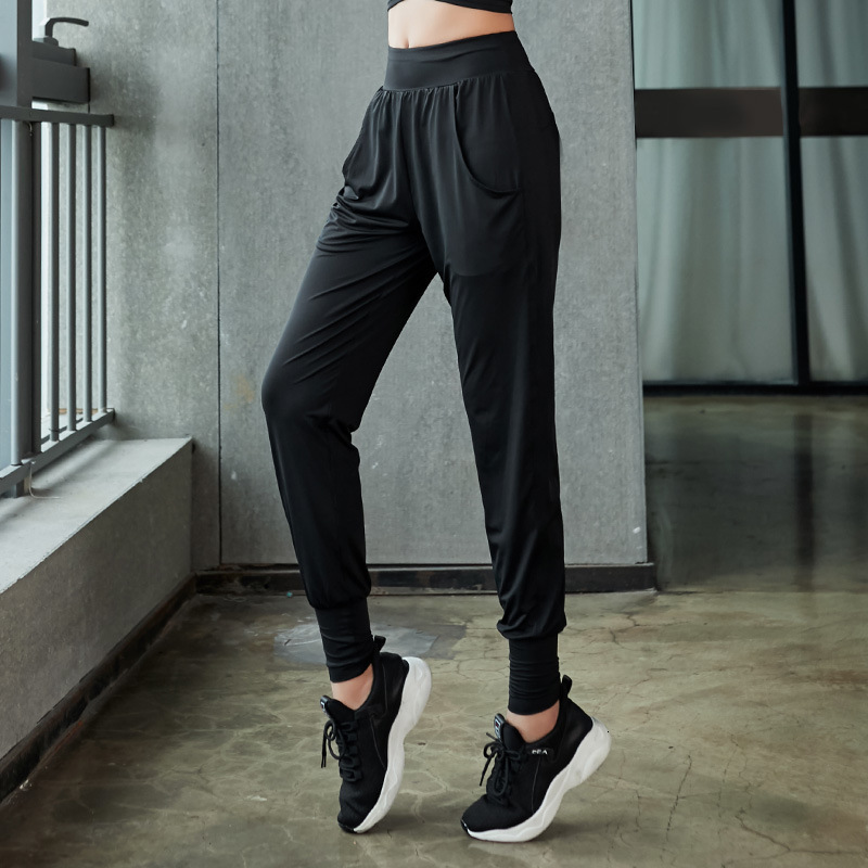 New Yoga for Women, Loose Casual Harun, Small Foot Closure, Running and Fitness Pants, Pocket Training, School Uniform Pants tracksuit