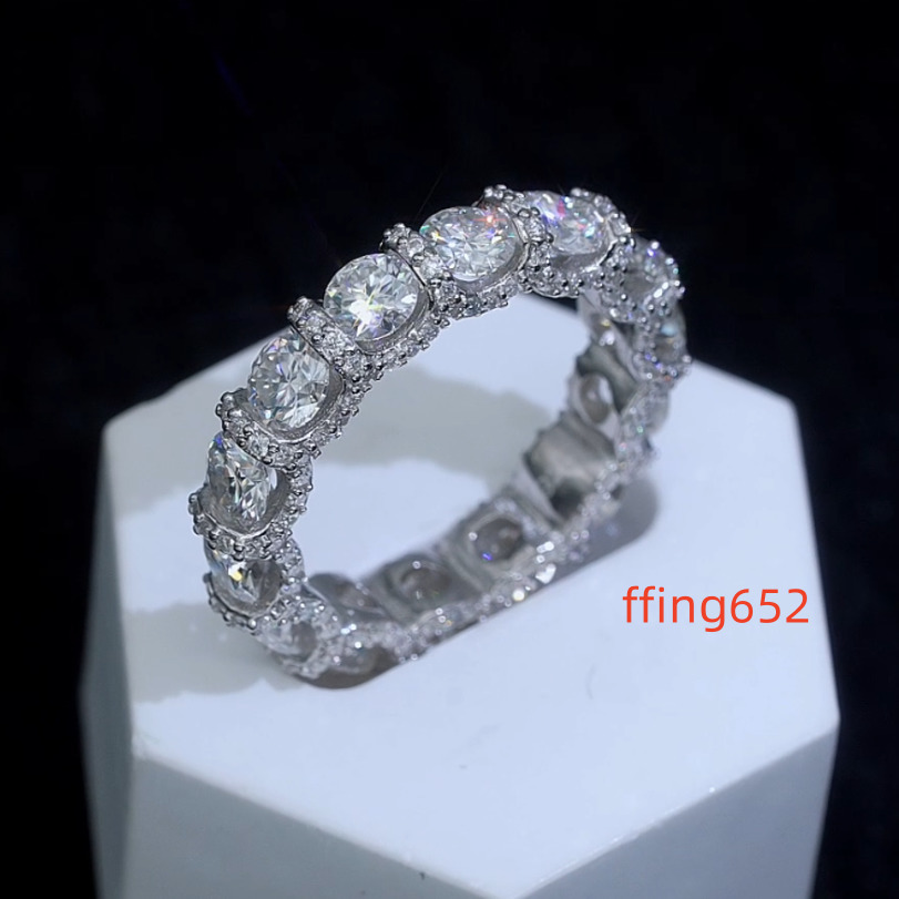 Luxury Jewelry 925 Silver Hip Hop Ring Charm Luxury Jewelry Moissanite Ring Moissanite Custom Ring Iced Out