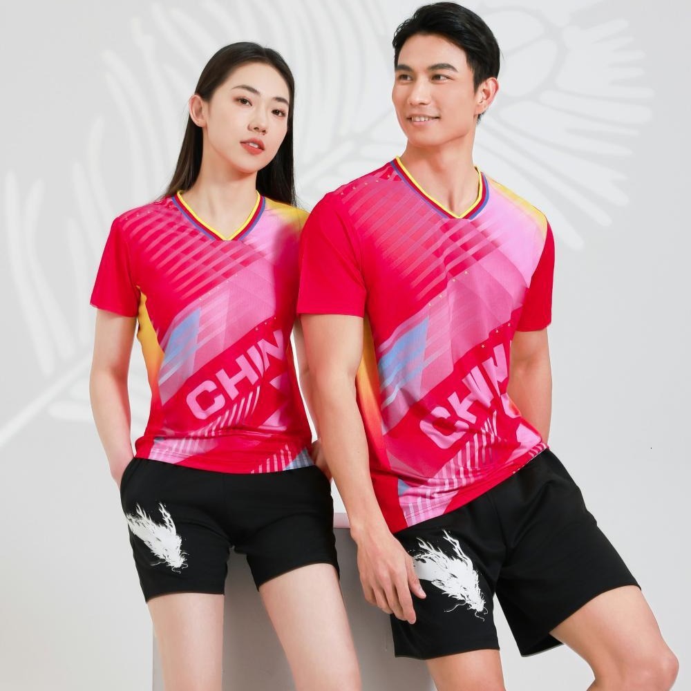 Ice silk spandex quick drying children's adult table badminton tennis training suit customized printing tracksuit