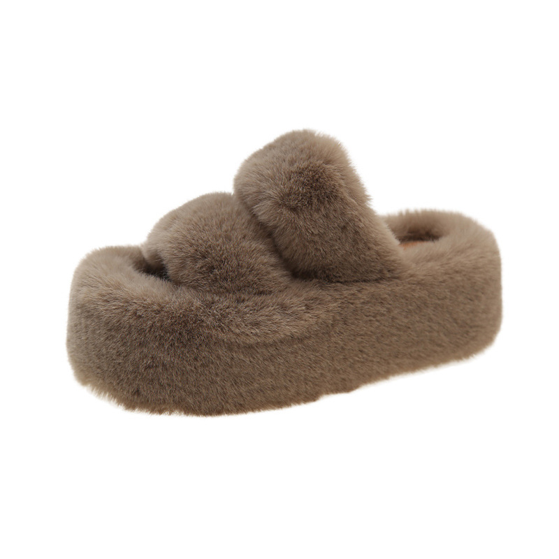 Double-pole slippers Plush slippers free Shipping Platform slippers Open-toed cotton slippers Sandals for women at home Wear open-toed slippers Hot su