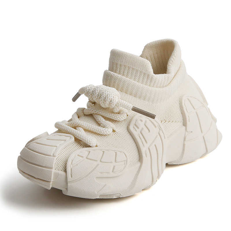 Athletic Outdoor Childrens sports shoes 2025 Spring and Autumn boys casual shoes mesh shoes fly woven girls socks shoes baby white shoesY2503143E6P
