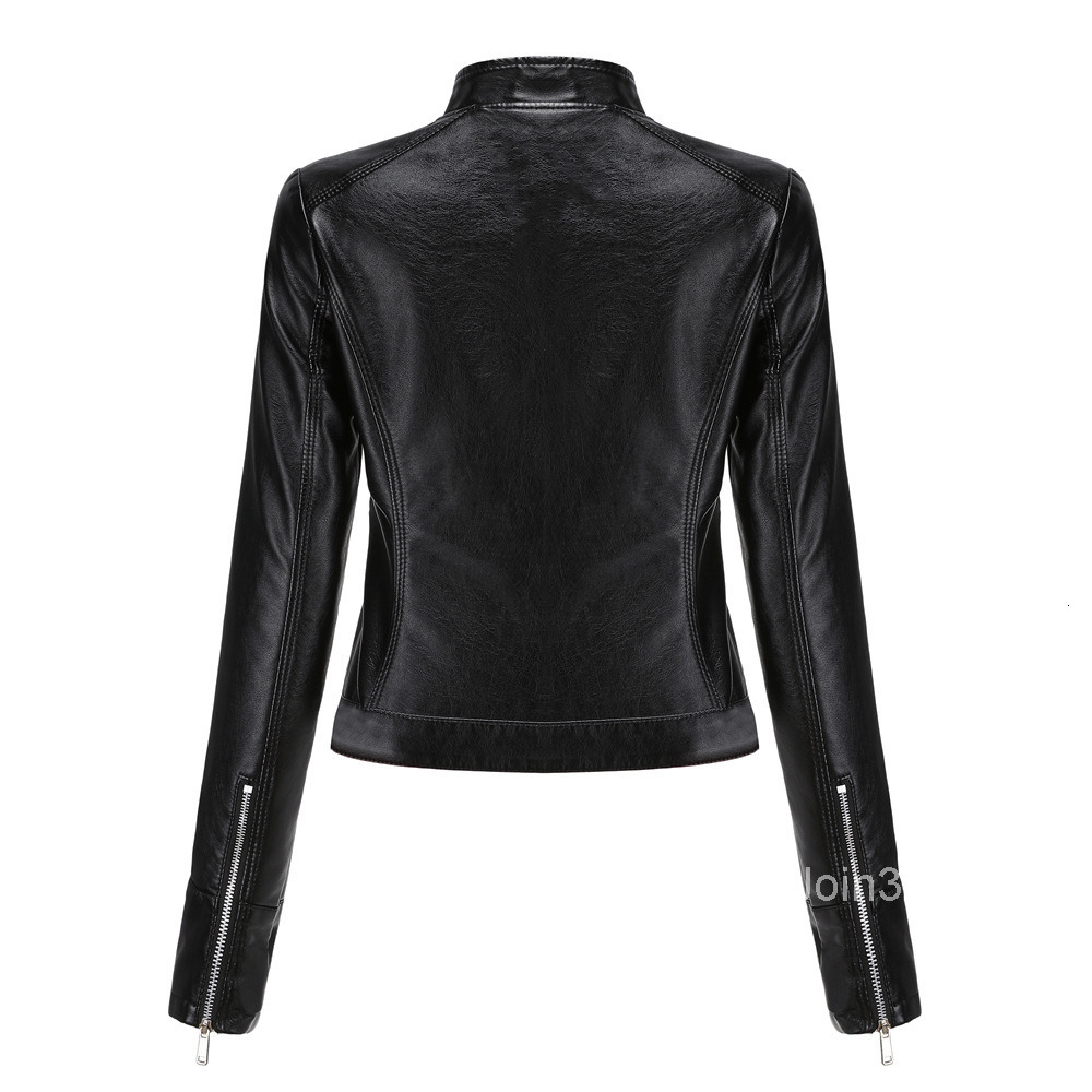 Fashion New Leather Clothes Womens Short Small Coat Spring and Autumn Collar Womens Leather Jacket Womens Thin Leather Coat