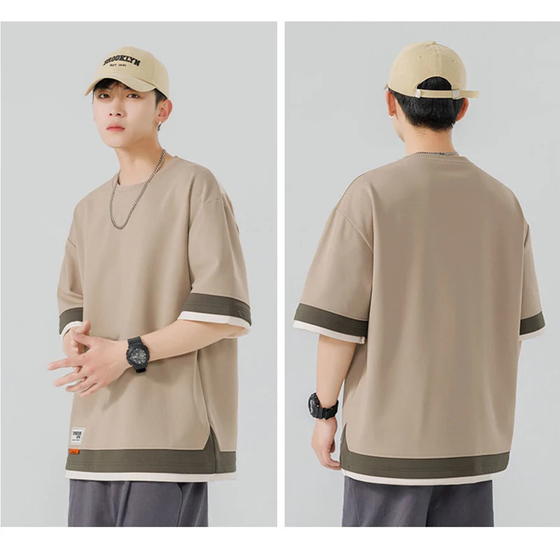 Plus Size 7XL 8XL Mens Straight Shoulder Summer Mens T-shirt 250314