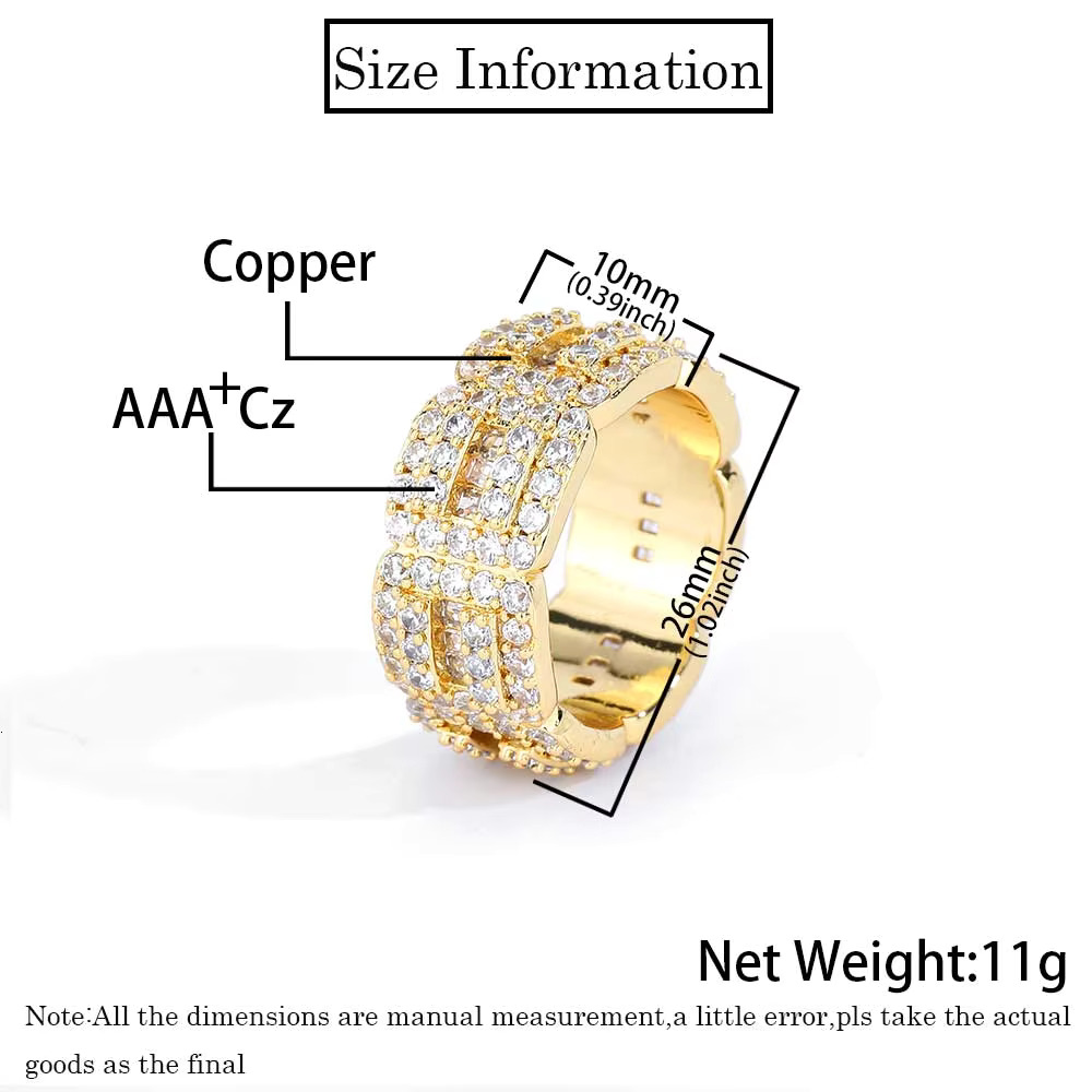 Moissanite Rings for Men Fashion Hip Hop Jewelry Rings 925 Silver 14k 18k Gold-Plated Vvs Custom Ring