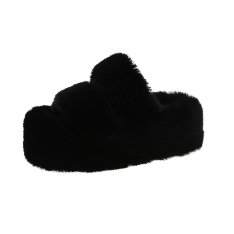 Double-pole slippers Plush slippers free Shipping Platform slippers Open-toed cotton slippers Sandals for women at home Wear open-toed slippers Hot su