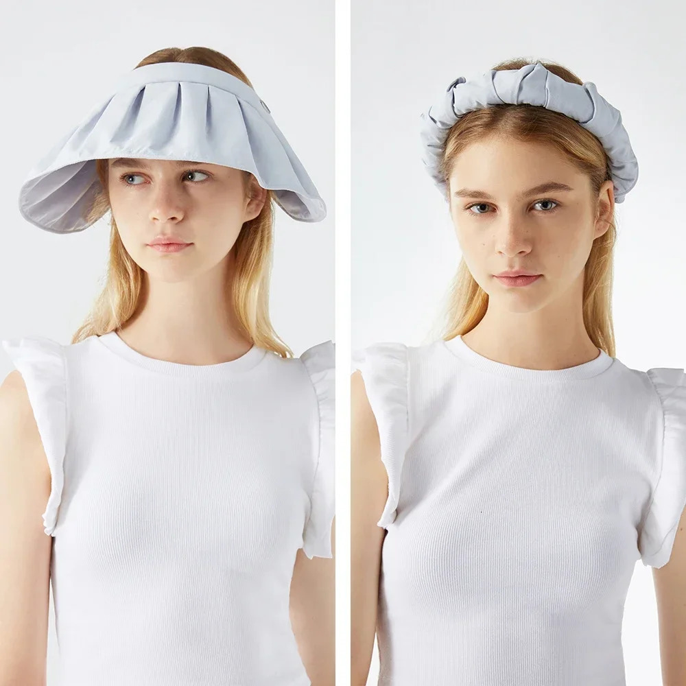 OhSunny Summer Sunhats for Women Ladies Empty Top Shell Shape Sun Visor Fashion Big Brim UPF50 Sunscreen Portable Beach Hat 250313
