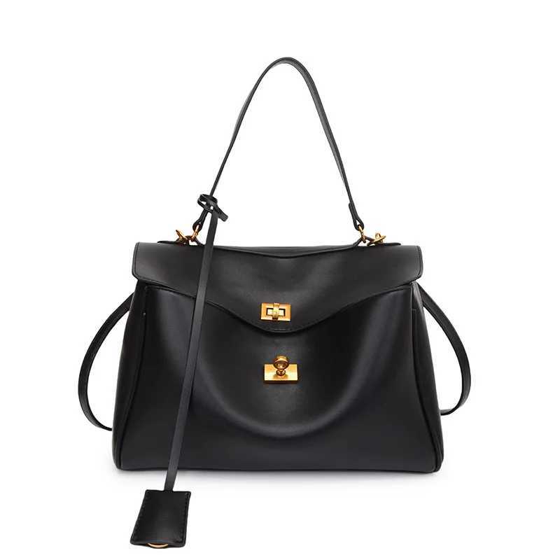 French niche luxury large capacity elegant shoulder bag bottom fashionable casual and soft Y250315