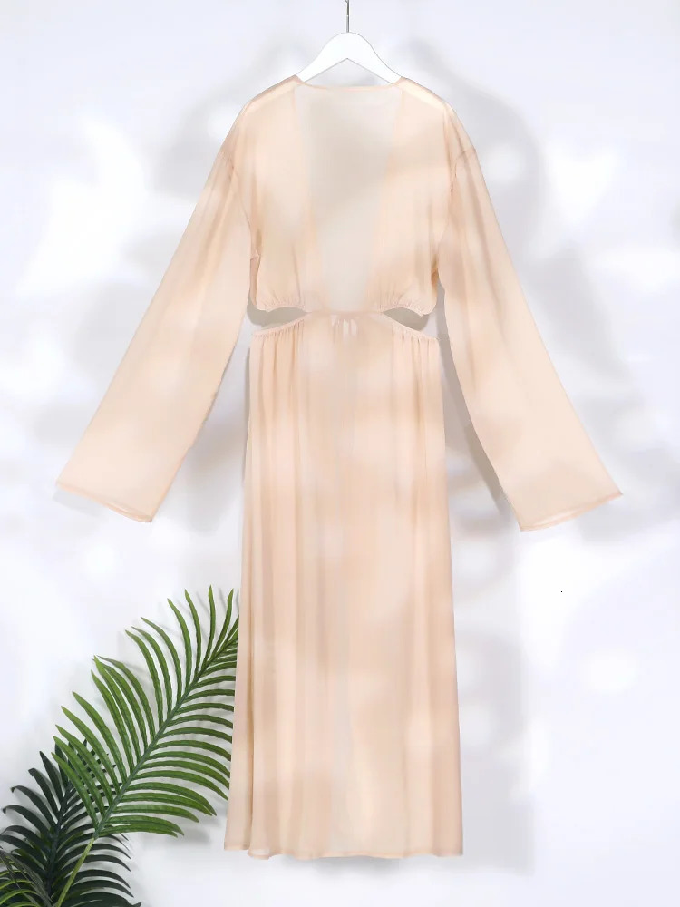 Womens Cover-ups Summer Swimwear Solid Tunic Shirt Beach Dress Female Swimsuit Beach Cover Up Beach Clothes 250314