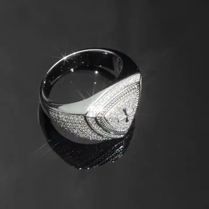 Fashion Jewelry Iced Out Ring Vvs Moissanite Mens Rings Hip Hop Style With 10k 14k 18k Real Gold Fine Ring for Women and Men