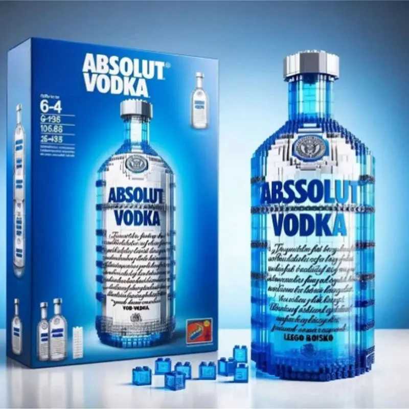 Building block toy bottle simulated grape wine bottle assembly building block creative building block decoration gift Y250315