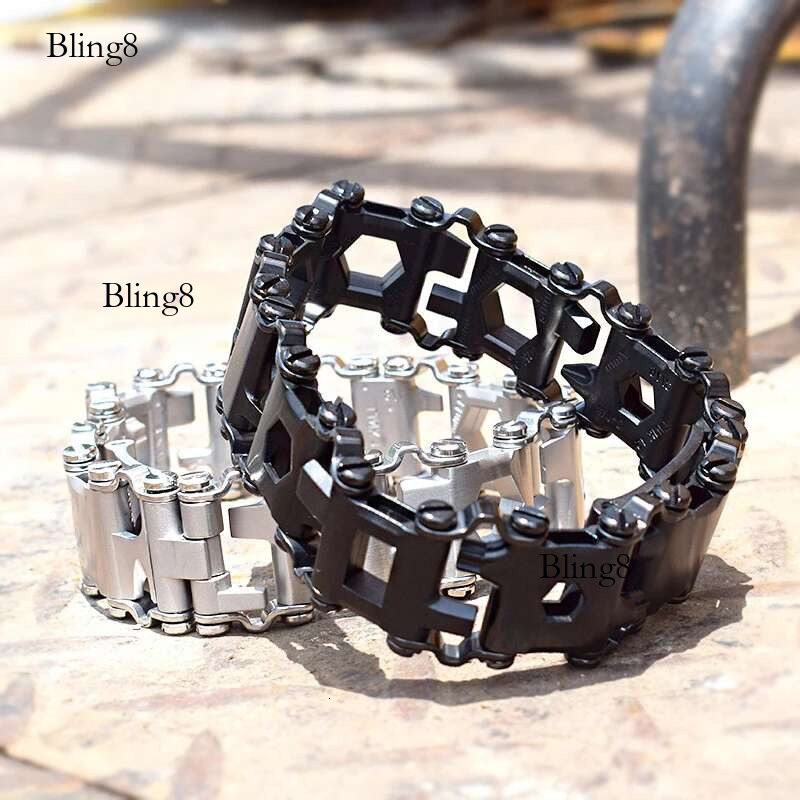 Multifunctional Stainless Steel Men's Outdoor Tool 29 in 1 Bracelet European and American Couple Watch Strap