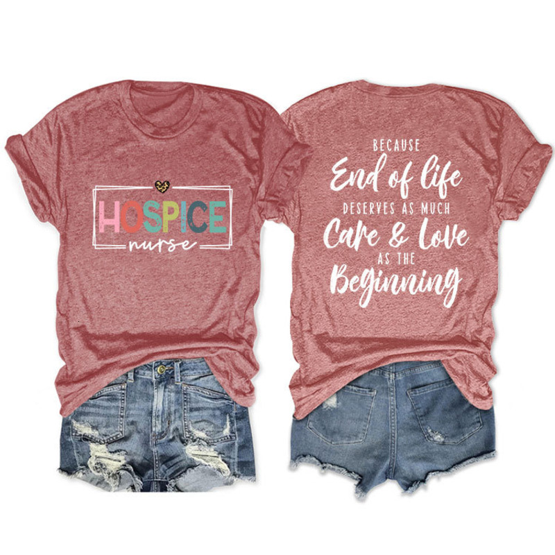 Double Sided Printed Casual Short Sleeves Because The End Of Life Desires Round Neck T-Shirt