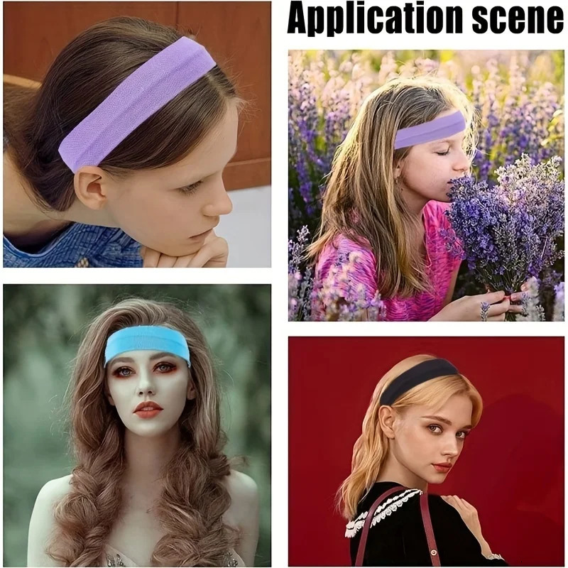 10 packs of elastic sports headband suitable for women elastic candy colored hair fashionable sweatband suitable for fitness yoga running cycling 2503