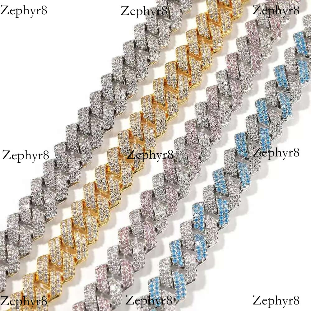 Hip Hop Cuban Stick Men's All-match 13mm Zircon Inlaid Fashion Personality Gold-plated Necklace Jewelry