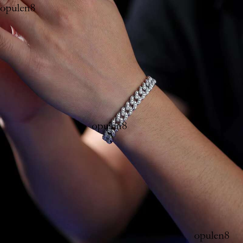 Wholesale Jewelry Gold Plated Fine S Sterg Sier Hip Hop Bangles Moissanite Dia Men's Cuba Chain Fashion Bracelets