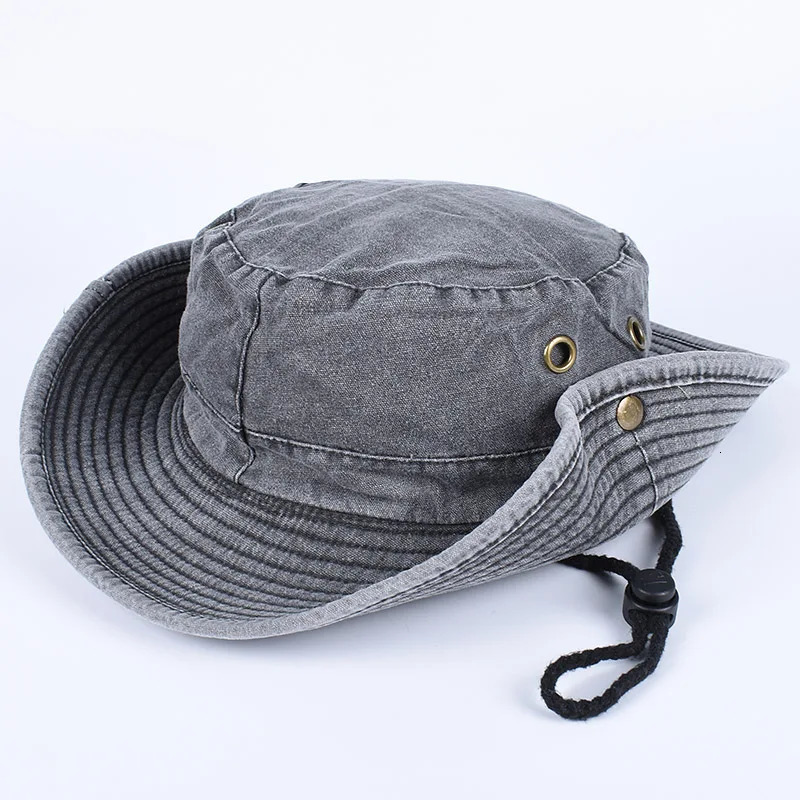 Bucket Hat Mens Summer Panama Outdoor Camping Sunscreen Mat Beach Boonie Hat with Belt Fishermans Fishing Hat 250314