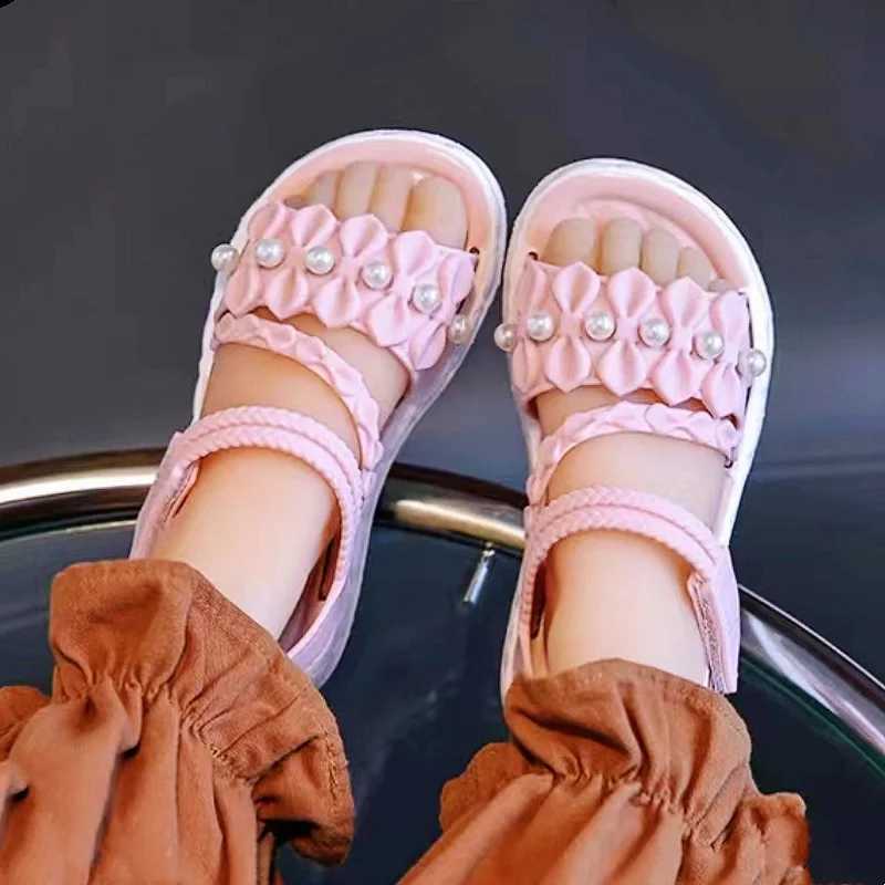 Elegant Sandals for Girls - Versatile Stylish for Indoor/Outdoor Beach Ready Princess Shoes Beaded Tassel Breathable LiT250315