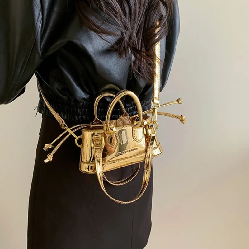 Women Mini Crossbody Bag Handbag Purse with Adjustable Strap and Top Handles Mini Patent Leather Shoulder Bag Clutch Bag 250314