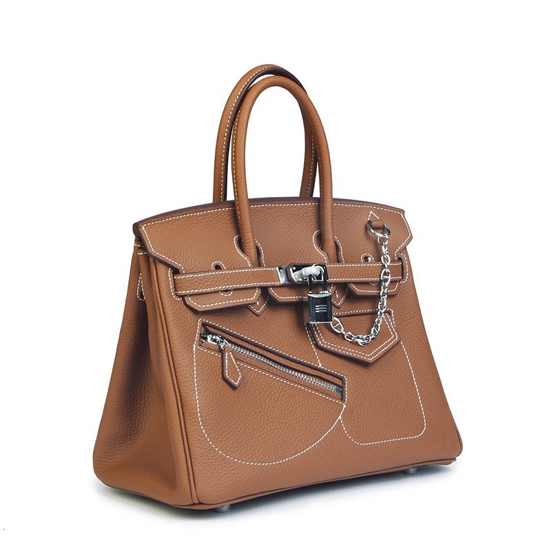 Guangzhou Baiyun Top Layer Cowhide Genuine Women's Leather Bag, Versatile Handbag, Crossbody Bag For Women