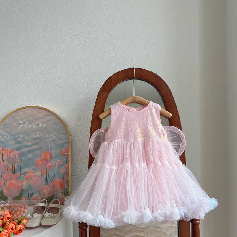 Girl's Dresses Girl's summer super beautiful butterfly wing dress, baby girl's heavy-duty fluffy skirt, princess skirt, fairy inspired 