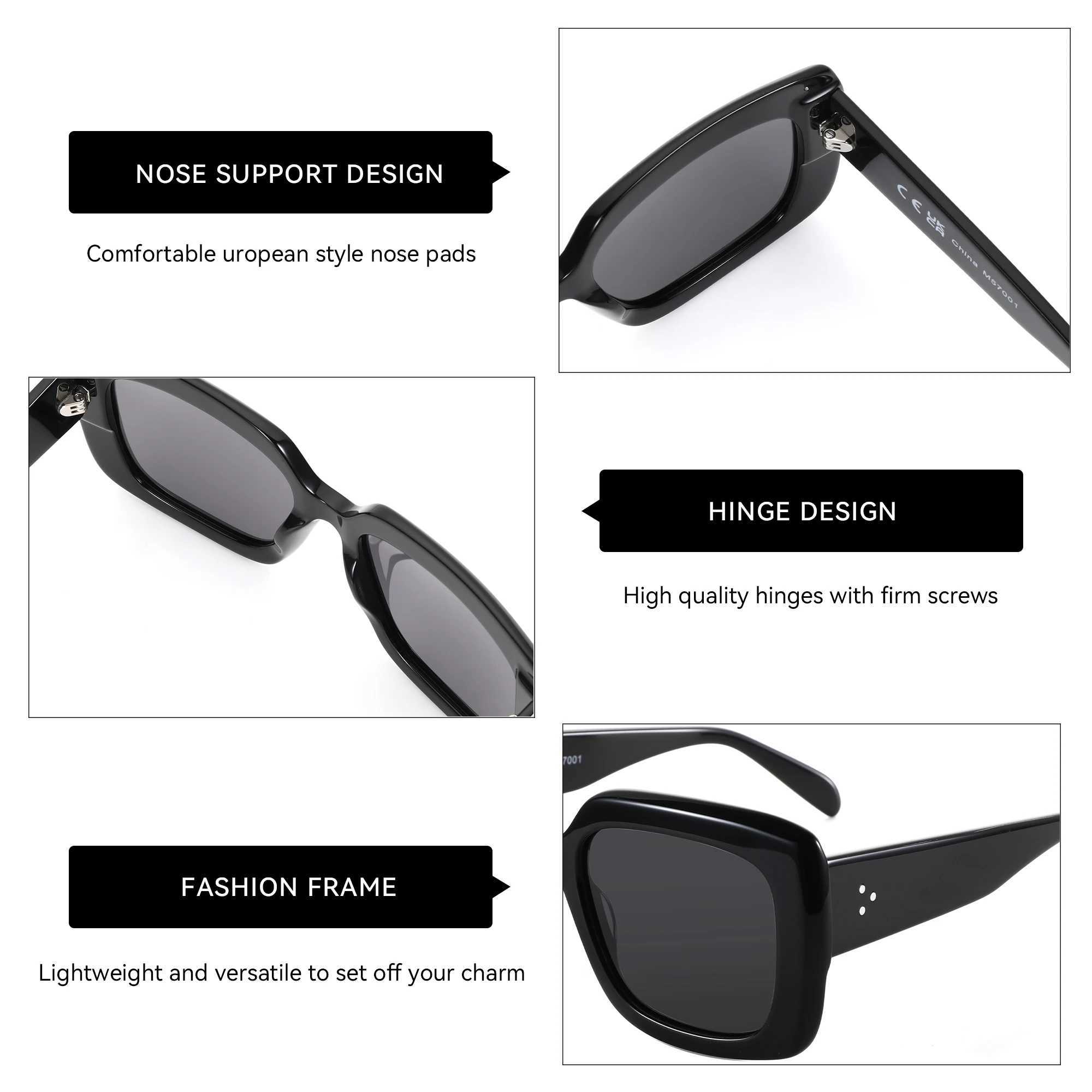 BLUEMOKY Handmade Acetate Sunglasses 2025 New Uv400 Fashion Square Womens Polarized Sunglasses ZS6244 W250315