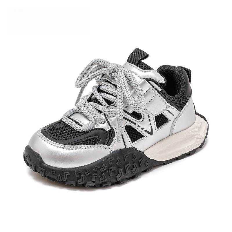 Athletic Outdoor Spring lightweight anti slip shock-absorbing running shoes for girls boys 2025 new breathable childrens shoesY250314EYSJ